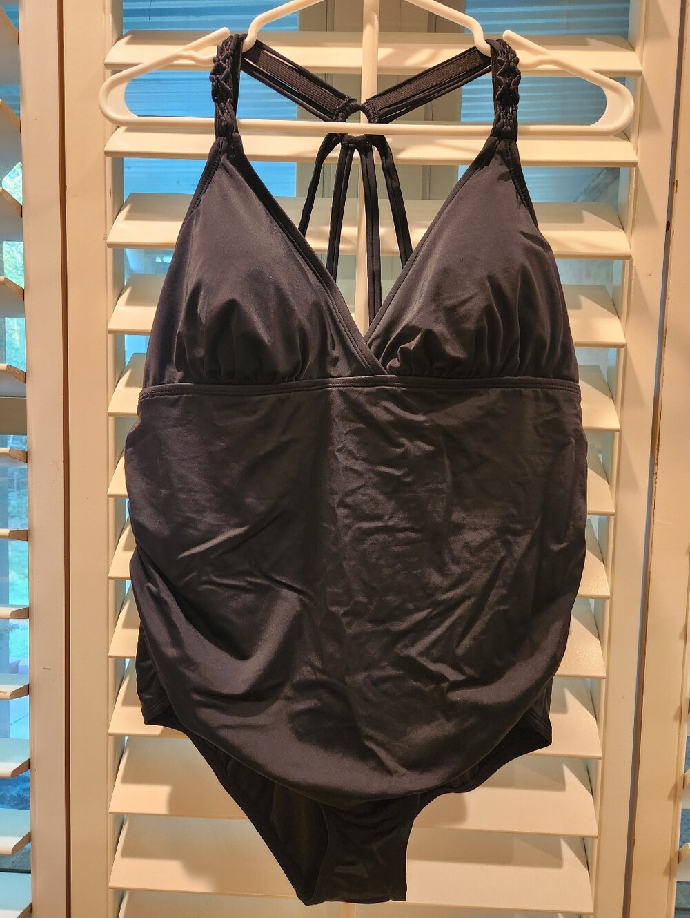 Time and Tru Black Swim Tankini Suit, One-piece Size 16